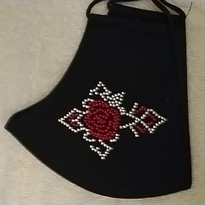 Black rhinestone mask